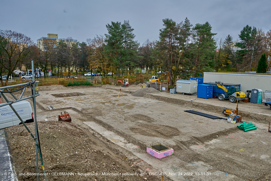 24.11.2022 - Baustelle an der Quiddestraße Haus für Kinder in Neuperlach